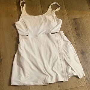 Outdoor Voices Cream Cutout Mini Dress